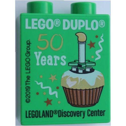 Legoland Discovery Centre 2019 50 Years Cupcake Pattern Duplo Brick 1x2x2