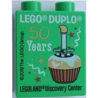 Legoland Discovery Centre 2019 50 Years Cupcake Pattern Duplo Brick 1x2x2