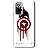 Xiaomi Redmi Note 10 Pro Kılıf Baskılı Arka Kapak - Captain Amerika +Tam Ekran Koruyucu