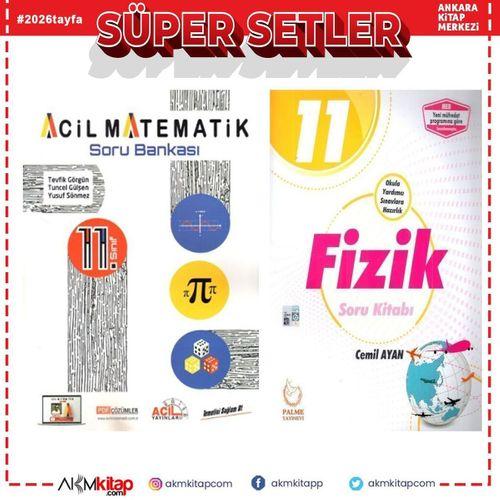 Acil Yayınları 11. Sınıf Acil Matematik ve Palme Fizik Soru Bankası Seti 2 Kitap