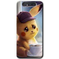 Galaxy A80 Kılıf HD Desen Baskılı Arka Kapak - Üzgün Pikaçu + Kırılmaz Cam