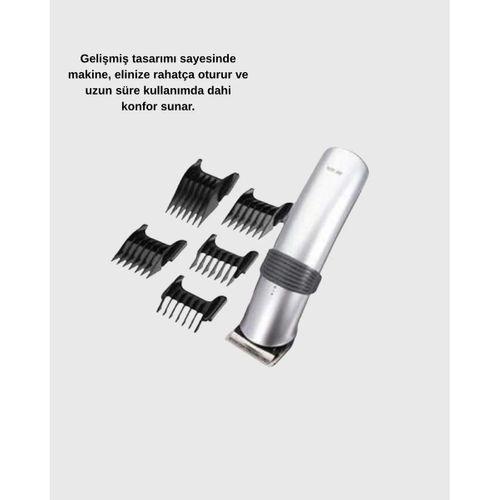 Profesyonel Şarjlı Saç Ve Sakal Kesme Makinesi – Paslanmaz Çelik Bıçaklı, Ergonomik Ve Sessiz Motorlu
