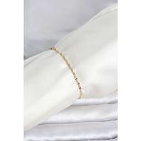 CM 14K Gold Renk Yassı Ezme Burgu Model Kadın Bileklik