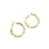 Mineli Halka Küpe - Yeşil