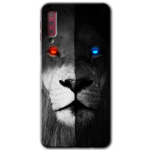 Galaxy A7 2018 Kılıf HD Desen Baskılı Arka Kapak - Fire and Ice Lion