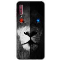 Galaxy A7 2018 Kılıf HD Desen Baskılı Arka Kapak - Fire and Ice Lion