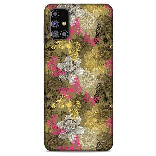 Samsung Galaxy M31s Kılıf Kelebek Etkisi (37) Silicone Cover Beyaz Açık Yeşil
