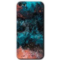 MRCİLETİSİM iPhone 5s Kılıf HD Desen Baskılı Arka Kapak + Temperli Cam - Liquid Colorfull