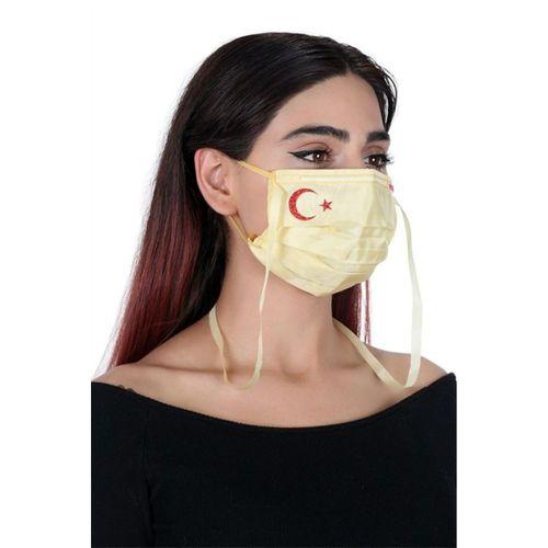 Gümüş İyonlu Boyundan Askılı Yıkanabilir Baskılı Maske A-1K - Bayraklı