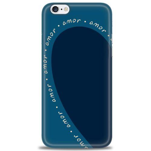 iPhone 6 Kılıf HD Baskılı Kılıf - Amor Mavi + Tam Ekran Koruyucu