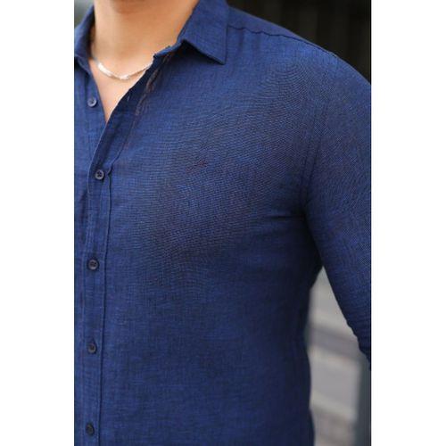 Erkek Uzun Kollu Keten Gömlek