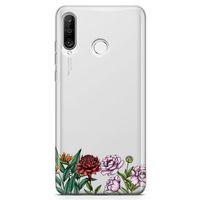 Huawei Nova 4e Kılıf Çiçek Üçlü Arka Kapak Koruma Desenli Full Koruyucu