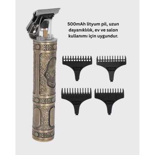 Kompakt Tasarımlı, Güçlü Motorlu Saç Sakal Kesme Makinesi Ve 4 Kılavuz Tarak