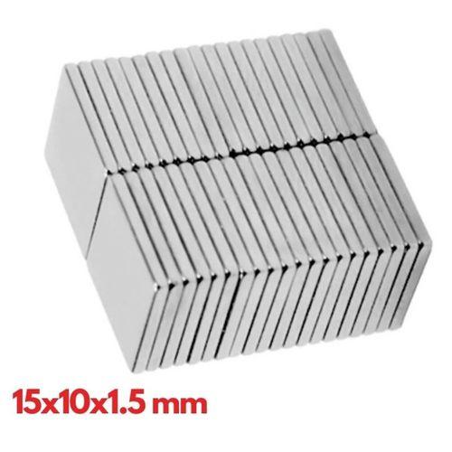 10 Adet 15x10x1 5 Mm Köşeli Neodyum Mıknatıs N35 Magnet Dayanıklı Nikel Kaplama