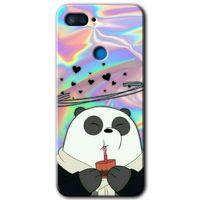 Xiaomi Mi 8 Lite HD Baskılı Kılıf + 9D Tam Ekran Koruyucu - Milkshake Panda