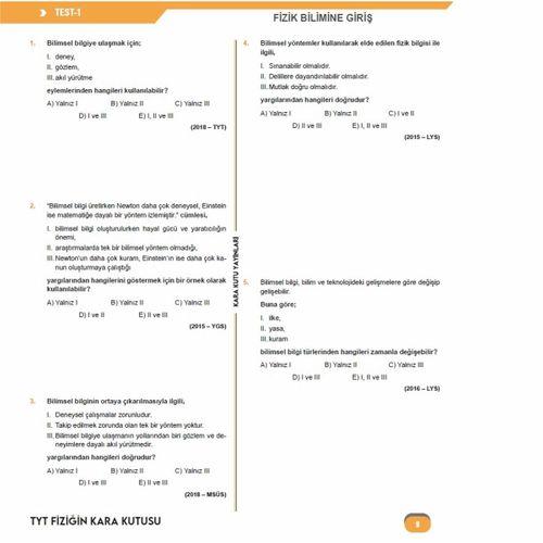 2026 YKS-TYT FİZİK Kara Kutu ÖSYM Çıkmış Soru Havuzu Bankası Konu Özetli Dijital Çözümlü