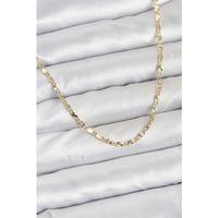 CM 14K Gold Renk Lazerli Zincir Model Kadın Kolye