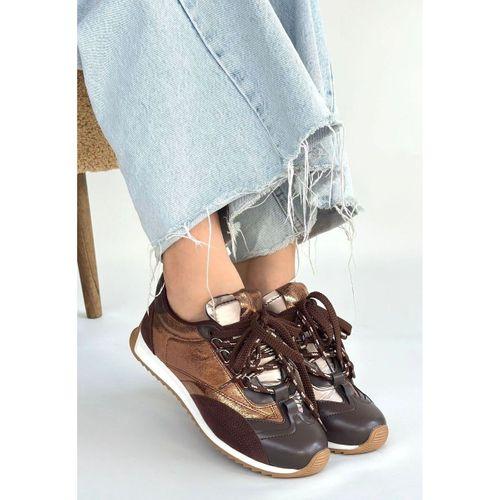 Ranu Kahverengi Cilt Paraşüt Detaylı Bağcıklı Spor Ayakkabı