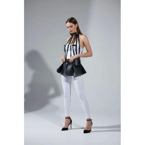 Siyah Etek Suni Deri Etek Peplum Kemer Detaylı Etek - Brf1313