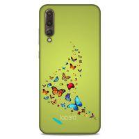 Huawei P20 Pro Kılıf Kelebek Etkisi (48) Bumper Kılıf Pembe Yeşil