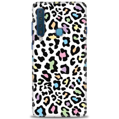 Samsung Galaxy A9 2018 Kılıf HD Baskılı Kılıf - Renkli Leopar + Tam Ekran Koruyucu