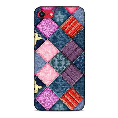 Apple iPhone SE 2020 Kılıf Patchwork (39) Liquid Crystal Kılıf Şeker Pembe Bordo