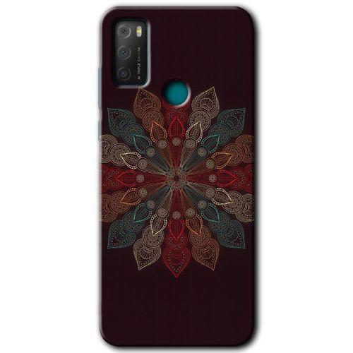 TCL 20E Kılıf HD Desen Baskılı Arka Kapak - Mandala Flower Wal