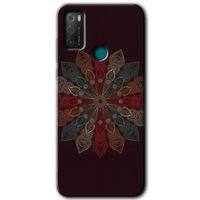 TCL 20E Kılıf HD Desen Baskılı Arka Kapak - Mandala Flower Wal