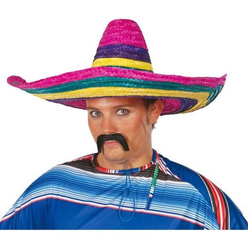 Sombrero Meksika Şapkası Renkli Örme Hasır Yetişkin Boy