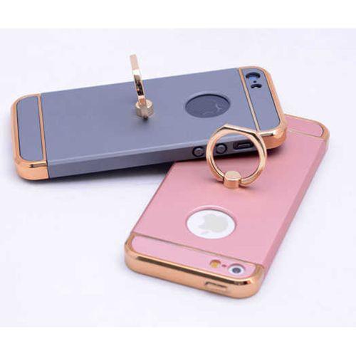 Apple iPhone 5 Kılıf Zore 3 Parçalı Yüzüklü Rubber Kapak