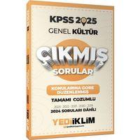 2025 KPSS Genel Kültür Konularına Göre Düzenlenmiş Tamamı Çözümlü Çıkmış Sorular Yediiklim Yayınlar