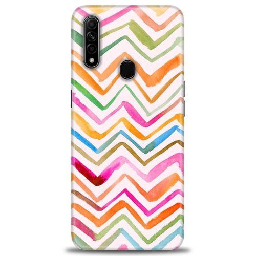 Oppo A31 Kılıf HD Baskılı Kılıf - Zikzak + Tam Ekran Koruyucu