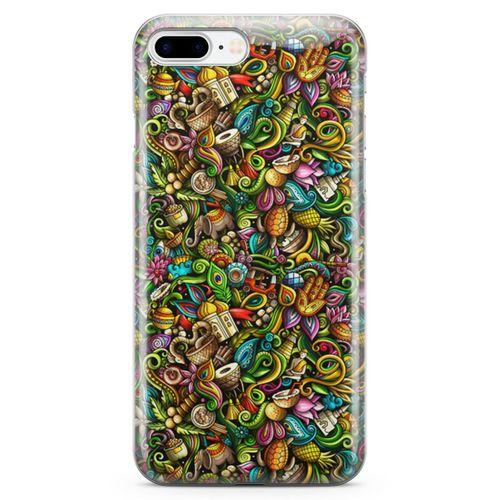Apple iPhone 8 Plus Kılıf Doodle Hindistan Turu Arka Kapak Koruma Desenli Full Koruyucu