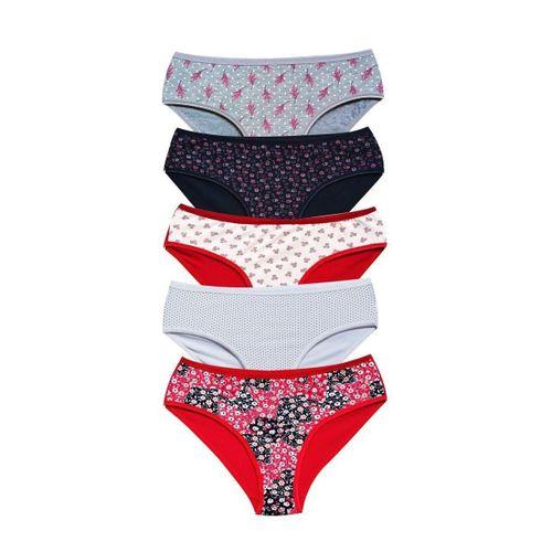 Pamuklu Geniş Kenarlı Likralı Desenli Bato Kadın Külot 5'li Paket Set 1