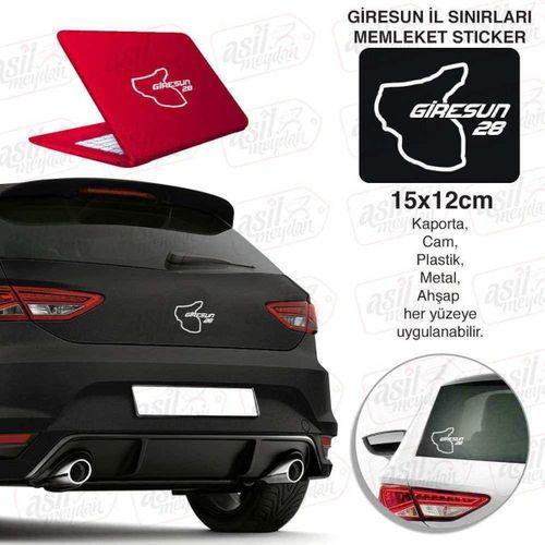 Giresun İli 28 Plaka Kodu Memleket Beyaz Yarış Pisti Sticker - Oto Araba Etiket, Aksesuar, Tuning