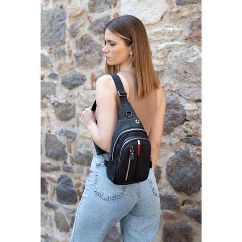 Monalisa HomeNewish Çapraz Göğüs Ve Omuz Çantası BodyBag Siyah (Boy:30cm En:16cm)