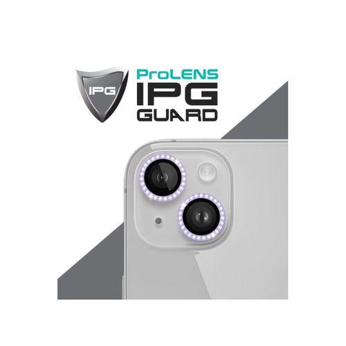 iPhone 14 / 14 Plus için IPG ProLENS Kamera Lens Koruyucu Elmas Taş Çerçeveli, Kırılmaz Cam