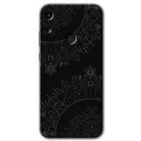 MRCİLETİSİM Huawei Y6s Kılıf Kapak - Siyah Mandala +Hayalet Ekran Yandan Gözükmez