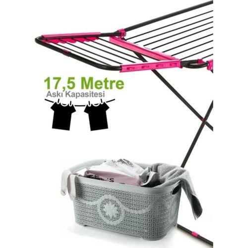 Perilla Avrora Çamaşır Kurutma Askısı Gri Renkli Paslanmaz Yüzey İle Güvenli Kullanım Kanatlı Kurutmalık