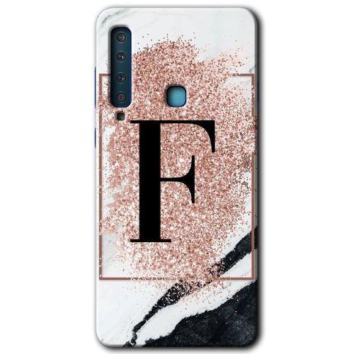Potkal Hediye Fabrikası Samsung Galaxy A9 2018 Kılıf HD Desen Baskılı Arka Kapak - Pembe Mermer Desenli F Harfi