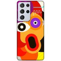 Lopard Samsung Galaxy S21 Ultra Uyumlu Kılıf Soyut Sanat (12) Desenli Koruyucu Silikon