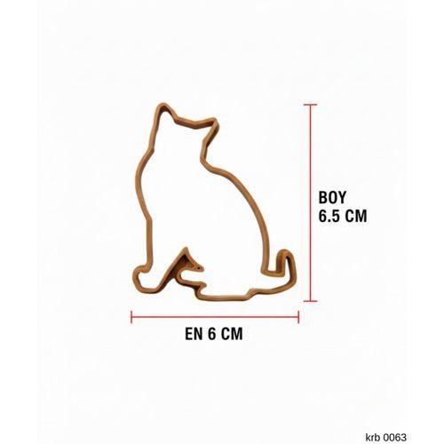 Yan Profili Hafif Dönük Oturan Kedi Kurabiye Kalıbı ve Hamur Kesici – Şeker Hamuru ve Oyun Hamuru İçin Tek Parça Kalıp