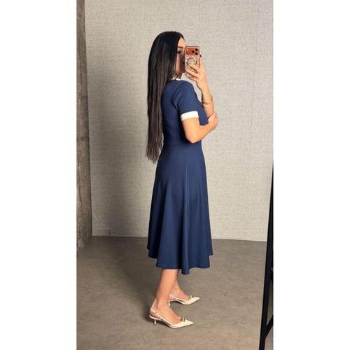 Kadın Kısa Kollu Ribana Ve Fermuar Detay Midi Boy Elbise