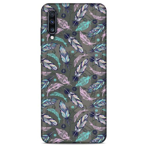 Samsung Galaxy A70s Kılıf Desenli Özel Seri Tüyler (6) Silikon Kılıf
