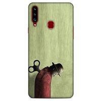 Samsung Galaxy A20s Kılıf Depresyon (48) Bumper Kılıf Kahve Yeşil