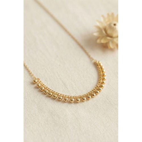 Gold Pirinç Topçuk Model Kadın Kolye