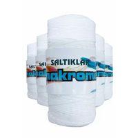 5 Adet Polyester Makrome İpi 10 Kar Beyaz 100 gr
