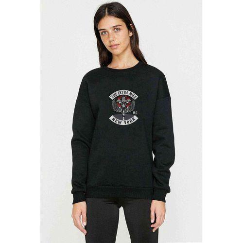 Motorcycle Club The Extra Mile New Baskılı Siyah Kadın Sweashirt