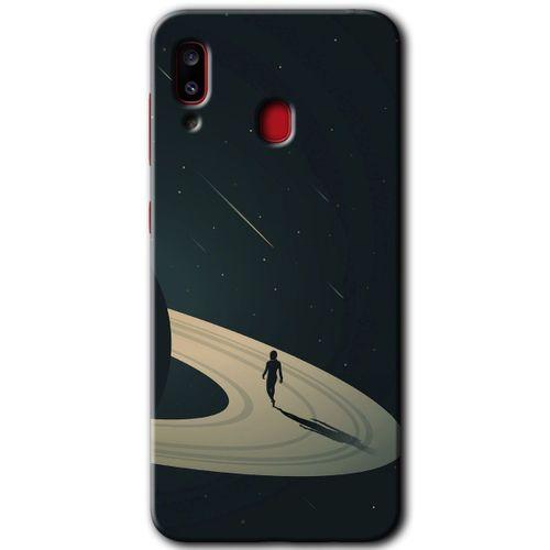 MRCİLETİSİM Samsung Galaxy A30 Kılıf Kapak - Space Planet +Hayalet Ekran Yandan Gözükmez