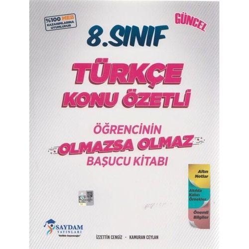 8. Sınıf Türkçe Konu Özetli Olmazsa Olmaz Başucu Kitabı Saydam Yayınları